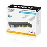 Switch for the network with control cabinet Netgear GS108PP-100EUS 16 Gbps