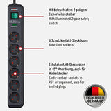 Brennenstuhl Eco-Line, Steckdosenleiste 6-Fach mit Überspannungsschutz (Steckerleiste mit Schalter und 5m Kabel) anthrazit - EDV-Guru (Guru e.U.)