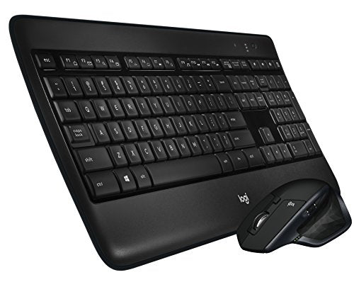 Logitech MX900 Premium Kabelloses Tastatur-Maus-Set, 2.4 GHz Verbindung via USB-Empfänger, MX Maus mit Easy-Switch Feature, Hintergrundbeleuchtete Tasten, PC/Laptop, NL QWERTY-Layout - Schwarz - EDV-Guru (Guru e.U.)