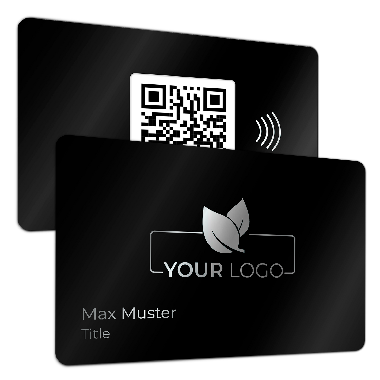 personalisierbare Metallvisitenkarte anthrazit-schwarz (mit Laser) - Digitale Visitenkarte - NFC - QR Code - EDV-Guru (Guru e.U.)