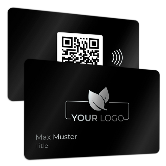 Personalizable metal visa card anthracite black (with laser) - digital business card - NFC - QR code